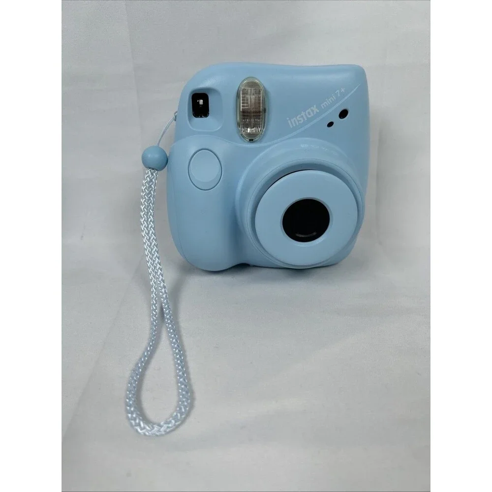 Fujifilm Instax Mini 7+ Instant Film Camera Light Blue Case Album Straps